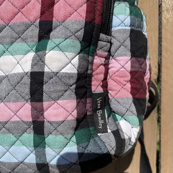 Vera Bradley Iconic Ribbons Plaid Multicolor Campus Backpack Bag School main image 5